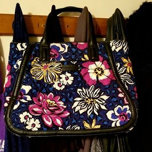 Vera Bradley trimmed trapeze satchel